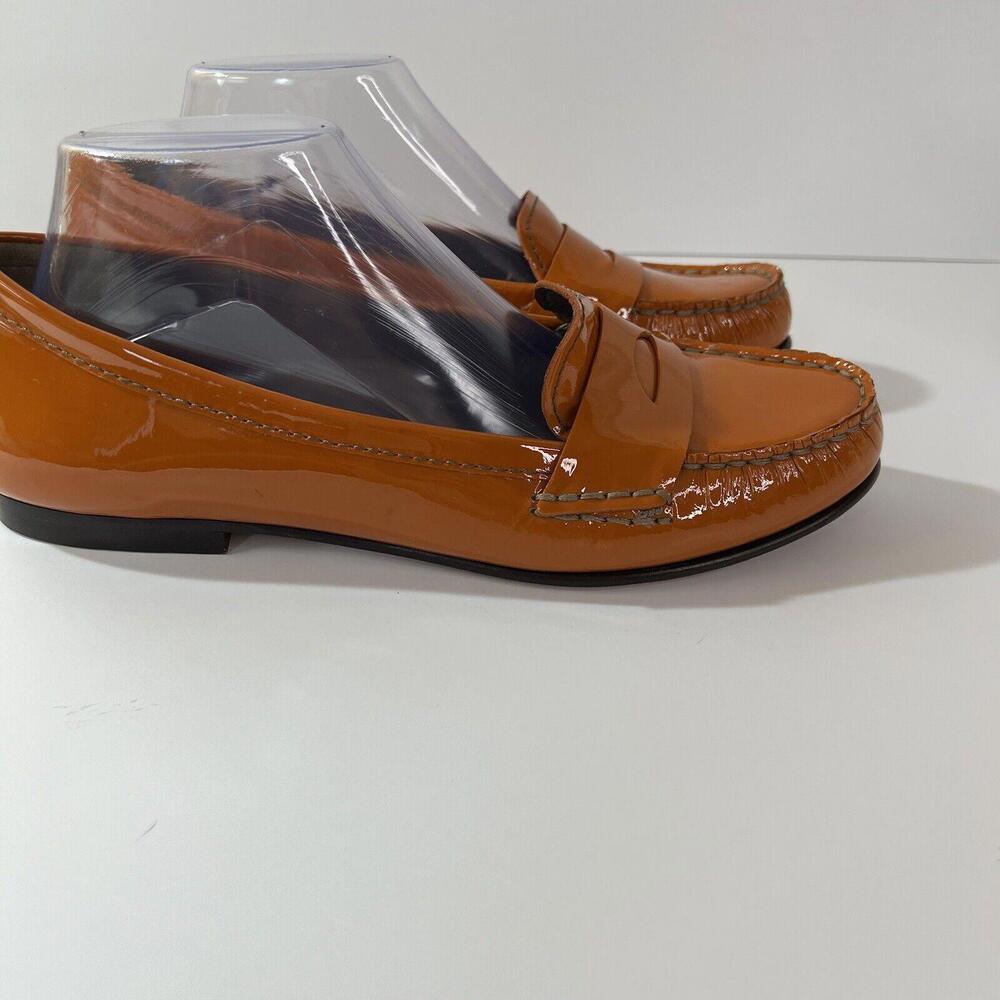 Cole Haan Loafers Womens Size 9.5 B Orange Patent Leather Penny Loafer Flats - Picture 4 of 9